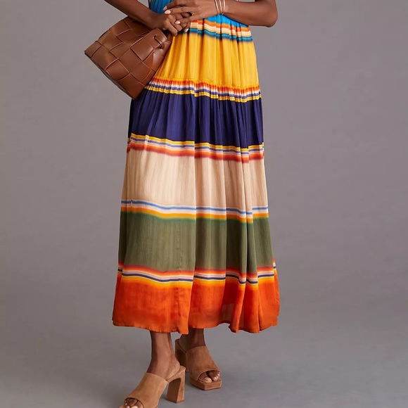 Anthropologie Tanvi Kedia V-Neck Colorblock Midi Dress - Picture 7 of 16